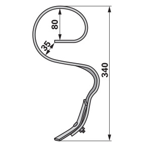 Garezinken Gebogen 25X8X340 Ei (00230012) Prillinger