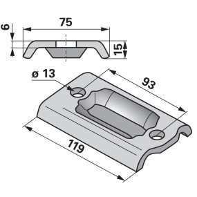 Halteplatte L 119 B 75 La 93 (00240350) Prillinger