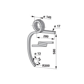 Grubberstiel rechts Gedreht 35 (00240546) Prillinger