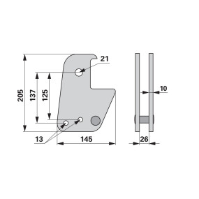 Halter für Rahmen 80X80 Loch 2 (00240553) Prillinger