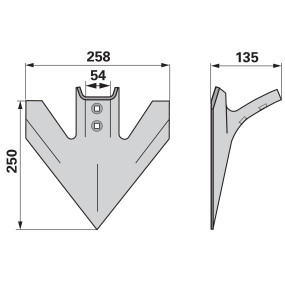 Gänsefußschare Breite 250 Loch (00240650) Prillinger