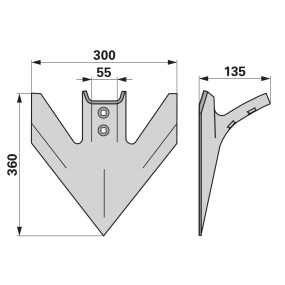 Gänsefußschare Breite 305 Loch (00240651) Prillinger