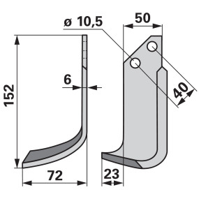 Bogenmesser links Anstelle Von (00270055) Prillinger