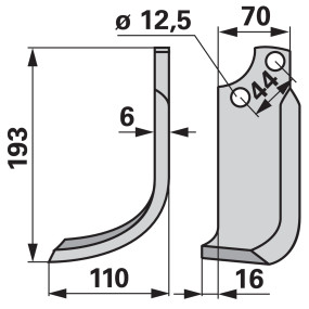 Bogenmesser links Anstelle Von (00270059) Prillinger