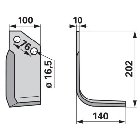 Winkelmesser Re 100X10 L = 202 (00270066) Prillinger