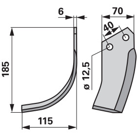 Bogenmesser links Anstelle Von (00270221) Prillinger