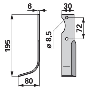 Bogenmesser links Anstelle Von (00270311) Prillinger