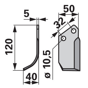 Bogenmesser links Anstelle Von (00270341) Prillinger