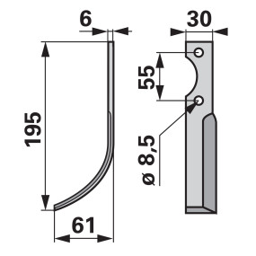 Bogenmesser links Anstelle Von (00270399) Prillinger