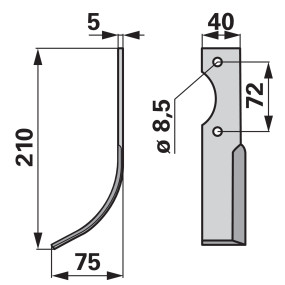 Bogenmesser links Anstelle Von (00270451) Prillinger