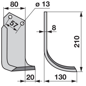 Bogenmesser rechts (00271040) Prillinger