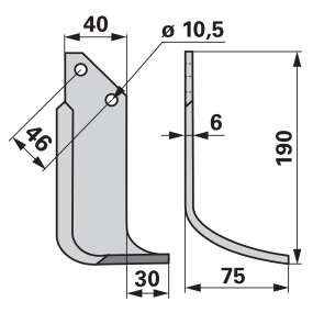 Winkelmesser rechts 40X6 L = 1 (00271084) Prillinger