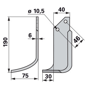 Winkelmesser links 40X6 L = 19 (00271085) Prillinger