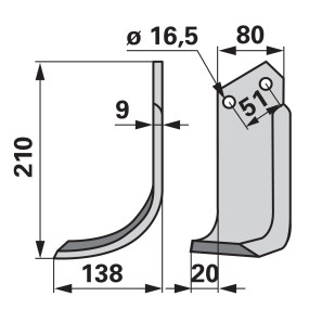 Bogenmesser links Anstelle Von (00271099) Prillinger