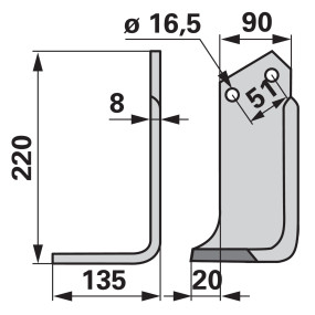 Winkelmesser links Anstelle Vo (00271101) Prillinger