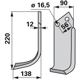 Bogenmesser links Maschio 0940 (00271117) Prillinger