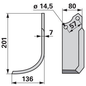 Bogenmesser links Anstelle Von (00271125) Prillinger