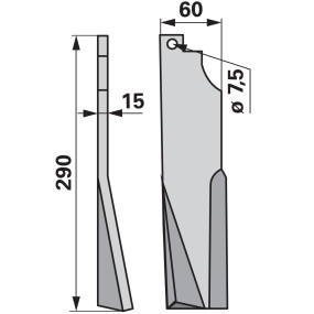 Fräsmesser links  60X15 L = 29 (00271177) Prillinger