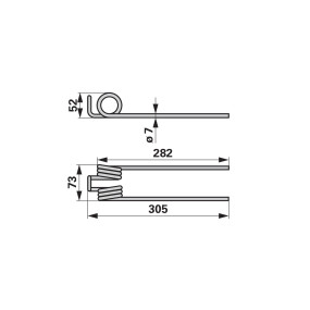 Schubwenrechenzinken Lang, Ans (00401325) Prillinger