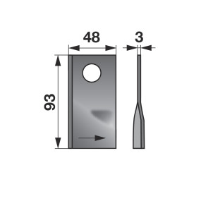 Kreiselmäherklingen links 93X4 (0041039625) Prillinger