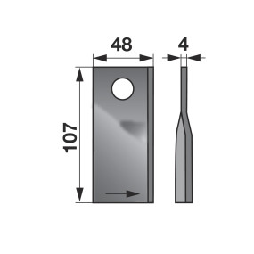 Kreiselmäherklingen links 107X (0041078920) Prillinger