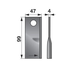 Kreiselmäherklinge links 99X47 (00410919) Prillinger