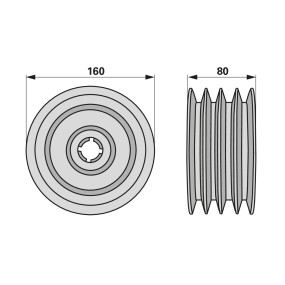 Riemenscheibe 4 Rillen Ad: 160 (00413467) Prillinger