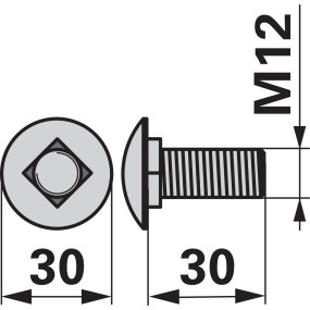 Flachrundschraube M12X30 Anste (00416018) Prillinger