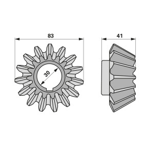 Kegelrad 15 Zähne, Ad: 30 Mm, (00453575) Prillinger