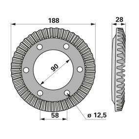 Tellerrad 45 Zähne, Pöttinger (00453592) Prillinger