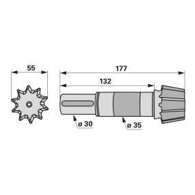 Ritzelwelle 10 Zähne, Pöttinge (00453596) Prillinger