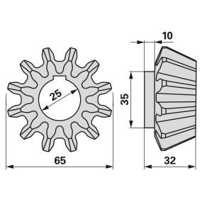 Kegelrad Z=12, Anstelle Von Fe (00459152) Prillinger