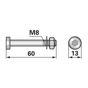 Zylinderschraube mit Mutter Un (00468066) Prillinger