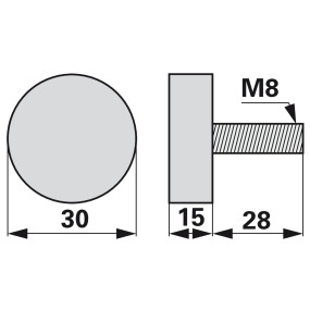 Gummipuffer 30X15 Mm M8 Anstel (00476261) Prillinger