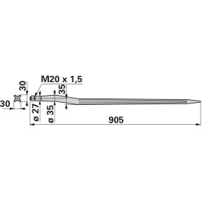 Profilzinke Länge 905 Mm Zu St (00480451) Prillinger