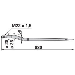 Löffelzinke Länge 880 Mm Zu Tr (00480457) Prillinger