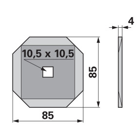 Schneidplatte Vierkant 85X85 M (00485010) Prillinger