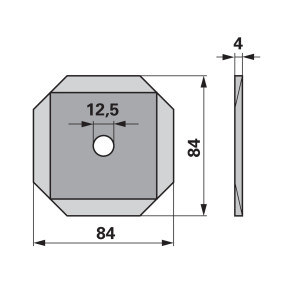 Schneidplatte Quadrat 85X85 Mm (00485021) Prillinger