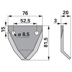 Fräsmesser Abgewinkelt, Glatt, (00485027) Prillinger