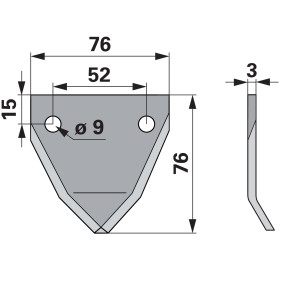 Fräsmesser Abgewinkelt Glatt Z (00485074) Prillinger