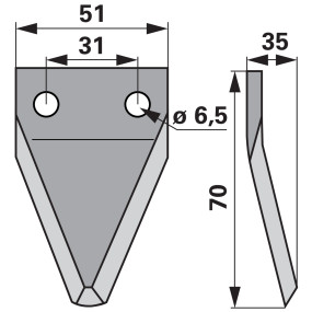 Fräsmesser Abgewinkelt Glatt Z (00485082) Prillinger