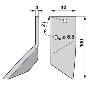 Fräsmesser links Abgewinkelt (00485202) Prillinger