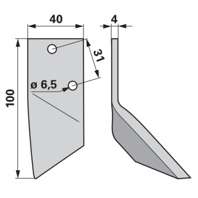 Fräsmesser rechts Abgewinkelt (00485203) Prillinger