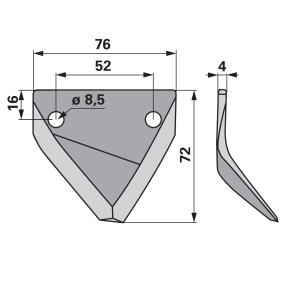 Fräsmesser links Abgewinkelt (00485218) Prillinger