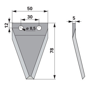 Mischwagenmesser Abgewinkelt G (00485262) Prillinger