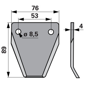 Fräsmesser Abgewinkelt, Glatt (00485411) Prillinger