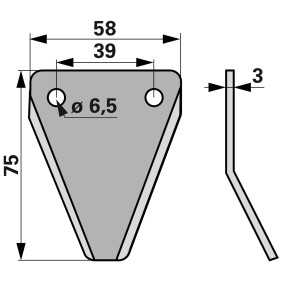 Fräsmesser Abgewinkelt, Glatt (00485412) Prillinger