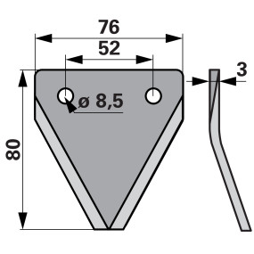 Fräsmesser Abgewinkelt, Glatt (00485447) Prillinger