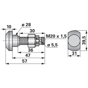 Messerschraube M20X57 1 Stück (00530038) Prillinger