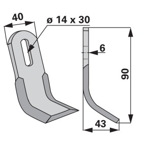 Y - Messer 40X6 L=90 Lo 14X30 (00530431) Prillinger